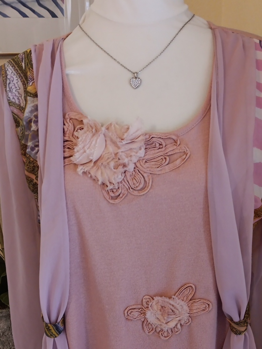 Pretty Angel Pink Bohemian Appliqed Knit Top - Picture 2 of 11